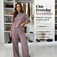 🌿💘 PROMO FLASH 50% ! Ensemble Décontracté Femme 2 Pièces – Tissu Premium Doux, Pantalon Large Confy, Silhouette Fluide, Parfait pour la Maison & le Quotidien 🏡