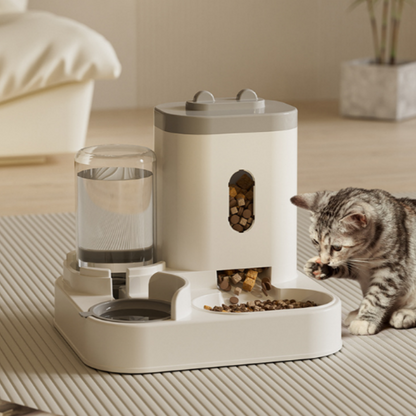 Distributeur automatique 2-en-1 de nourriture et d'eau pour animaux