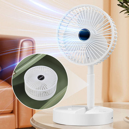 🌀 PROMO LIMITÉE 57% DE RÉDUCTION ! 🔋 Ventilateur Télescopique Pliable Rechargeable USB – Silencieux, 180° Rotatif, 4 Vitesses, Portable ✨