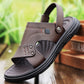 Sandales en cuir pour homme, semelle épaisse antidérapante et résistante, chaussures confortables pour un style business décontracté, idéales pour les trajets quotidiens et les tenues estivales