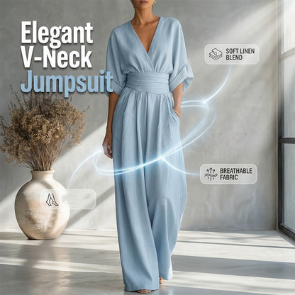 👗 UN LOOK COMPLET SANS EFFORT | Combinaison Femme à Col V & Jambes Larges -50 %