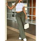 Pantalon Taille Haute Jambe Droite – Couture frontale, élastique dos & coupe flatteuse – Parfait pour un look élégant au quotidien 🌿