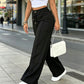 Pantalon Taille Haute Jambe Droite – Couture frontale, élastique dos & coupe flatteuse – Parfait pour un look élégant au quotidien 🌿