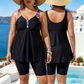 💞 Maillot de bain tankini fluide pour femme, composé d’un haut et d’un shorty – Effet ventre plat, shorty, bon maintien ✨