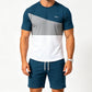 👕 PROMO LIMITÉE 58% DE RÉDUCTION ! ✨ Ensemble T-Shirt & Short Color-Block Homme – Poches Latérales, Respirant, Polyvalent 🔥
