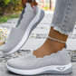 👟 Chaussures de Marche Femme Maille Respirante Sans Lacets – Modèle Orthopédique Semelle Amortissante Confort