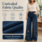🖤Jean taille haute à jambes larges pour femme, orné d'œillets métalliques dorés, livraison gratuite