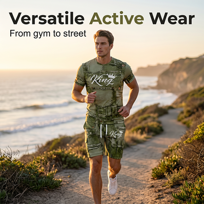 👕🩳🖤 OFFRE LIMITÉE 50% DE RÉDUCTION! Ensemble T-Shirt & Short Imprimé Faux Jean Décontracté pour Homme – Look Jean Classique Sans le Poids, Mélange de Coton Doux – Parfait pour la Détente, les Courses ou les Sorties du Week-end 🌟👟