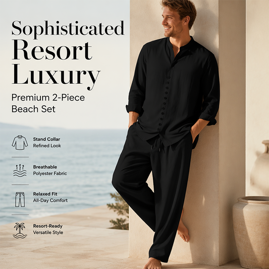 ⏳ OFFRE LIMITÉE – 50% DE RÉDUCTION ! 🔥 Ensemble Chemise et Pantalon Casual Minimaliste Homme – Tissu Mélangé Respirant, Coupe Confortable & Look Assorti – Idéal pour la Plage et les Journées Chaudes 🌊