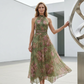 🌸 50% DE RÉDUCTION! 👗 Robe Maxi Élégante à Imprimé Floral & Col Halter – Tissu fluide, coupe flatteuse & style bohème – Parfaite pour l'été, les vacances & les soirées ☀️