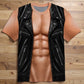 T-shirt humoristique pour homme avec faux imprimé musculaire