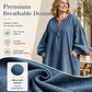 Robe longue en jean à manches lanternes pour femme