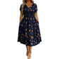 🌸 Robe fleurie à col en V avec torsion à la taille — élégante et décontractée, adaptée à toutes les occasions