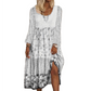 Robe décontractée à manches longues en patchwork pour femme