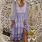 Robe décontractée à manches longues en patchwork pour femme