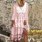 Robe décontractée à manches longues en patchwork pour femme