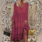 Robe décontractée à manches longues en patchwork pour femme