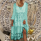 Robe décontractée à manches longues en patchwork pour femme