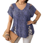 T-shirt ample à col en V imprimé léopard pour femme