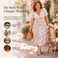 🌸 Robe fleurie à col en V avec torsion à la taille — élégante et décontractée, adaptée à toutes les occasions