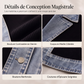 Manteau en maille côtelée élégant pour femme avec empiècements en jean