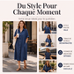 🔥‑50 % Robe longue en jean coupe décontractée boutonnée devant🤍✨ Robe‑chemise pratique avec poches, style simple et intemporel