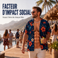 Chemise hawaïenne pour homme, manches courtes à imprimé floral tropical, chemise décontractée boutonnée pour la plage