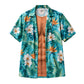 Chemise hawaïenne pour homme, manches courtes à imprimé floral tropical, chemise décontractée boutonnée pour la plage