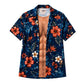 Chemise hawaïenne pour homme, manches courtes à imprimé floral tropical, chemise décontractée boutonnée pour la plage
