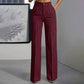 Pantalon large à rayures taille haute pour femme