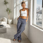🌙 OFFRE LIMITÉE -50% ! 💕 Pantalon cargo vintage à jambes larges pour femme