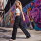 🌙 OFFRE LIMITÉE -50% ! 💕 Pantalon cargo vintage à jambes larges pour femme