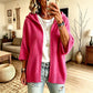 Cardigan en maille à capuche pour femme, manches 3/4