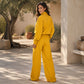 ✨ Ensemble Femme 2 Pièces – Haut Élégant & Pantalon Décontracté, Coupe Confortable