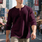 🛒 OFFRE LIMITÉE : -50% ! Chemise Henley à manches longues en maille gaufrée pour homme