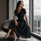 ✨ Robe Femme en Dentelle – Col V Élégant, Féminin & Raffiné
