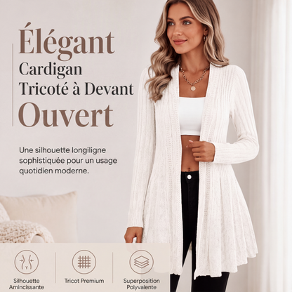 ✨ Cardigan Femme Élégant à Col Ouvert – Coupe Fluide & Style Raffiné