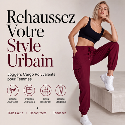 ✨ Pantalon Cargo Femme Taille Élastique – Coupe Décontractée & Confortable