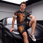 ✨ Ensemble Homme 2 Pièces – T-Shirt à Motif Animalier & Short Décontracté