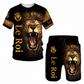 ✨ Ensemble Homme 2 Pièces – T-Shirt à Motif Animalier & Short Décontracté