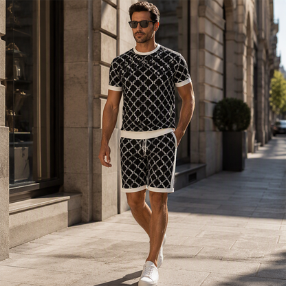 ⌛Offre à durée limitée🛍️ 👖 Ensemble 2 pièces pour homme : haut décontracté et short