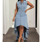 🌸 OFFRE LIMITÉE –50% ! ✨Robe en jean sans manches pour femme avec ourlet asymétrique