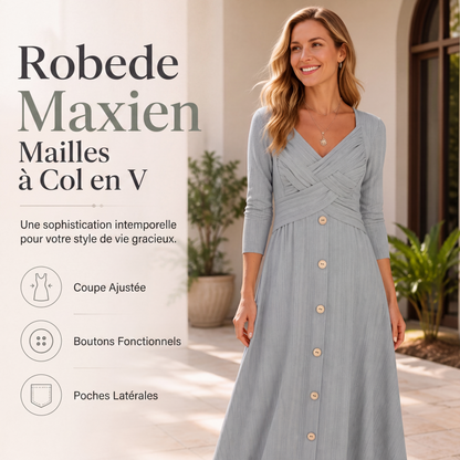 👗50% DE RÉDUCTION !🎇Robe décontractée pour femme à col en V croisé