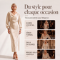 👗50% DE RÉDUCTION !🎇Robe élégante en velours à col bénitier pour femme