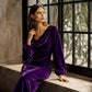 👗50% DE RÉDUCTION !🎇Robe élégante en velours à col bénitier pour femme