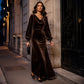 👗50% DE RÉDUCTION !🎇Robe élégante en velours à col bénitier pour femme