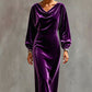 👗50% DE RÉDUCTION !🎇Robe élégante en velours à col bénitier pour femme