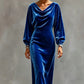👗50% DE RÉDUCTION !🎇Robe élégante en velours à col bénitier pour femme