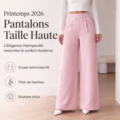 🌸 OFFRE LIMITÉE –50% ! ✨ Pantalon large élégant à taille haute pour femme