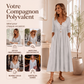 📢📢50% DE RÉDUCTION !! ⏰Robe plissée à col V et boutons pour femme